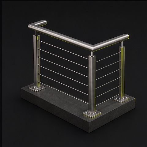 Maqueta conceptual de pasamanos y barandales a medida